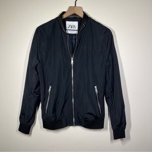 ZARA Dark Blue Bomber Jacket size S